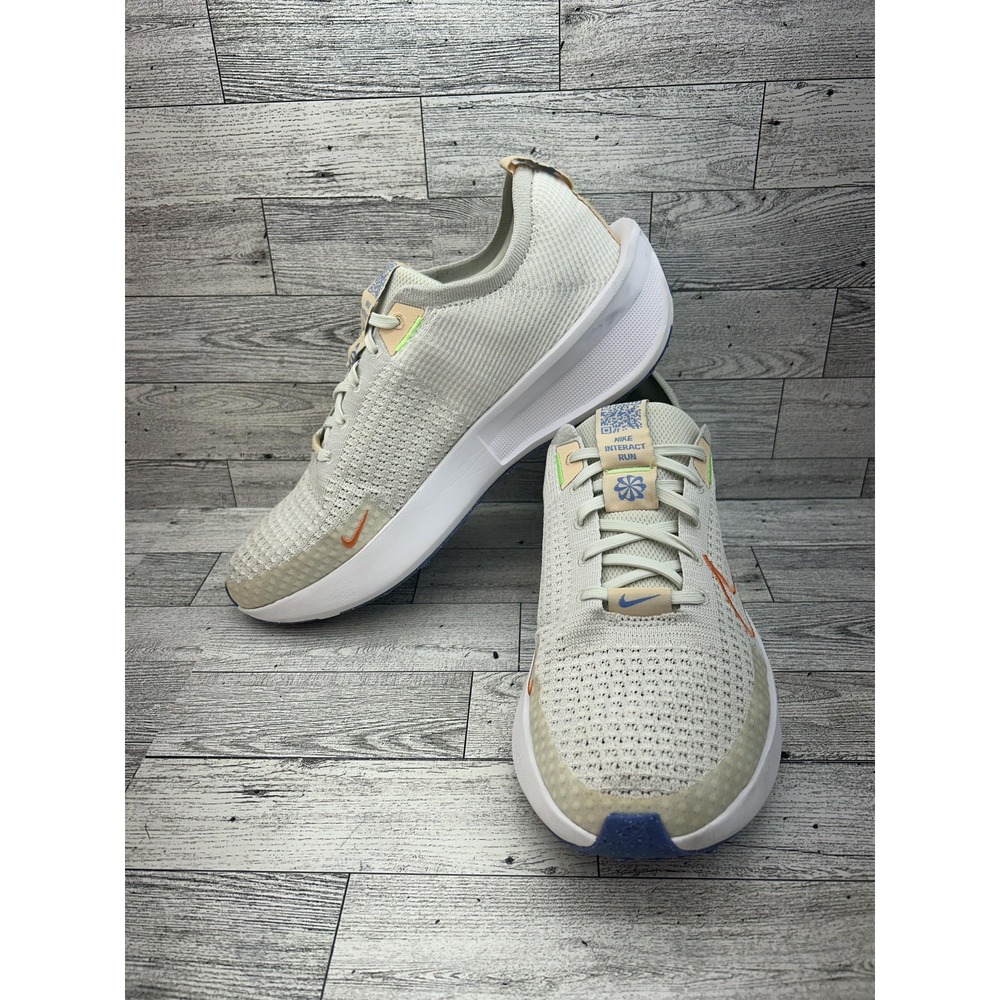 Nike Interact Run Shoes Women Sz‎ 11 White Orange Sustainable Running FD2292-001